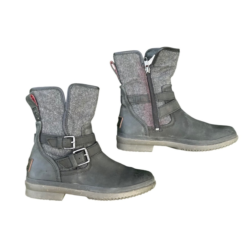 UGG Simmens Waterproof Leather Boots Women's Size 6 Black
